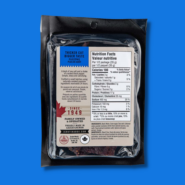 Sea Salt & Cracked Black Pepper 70g beef jerky